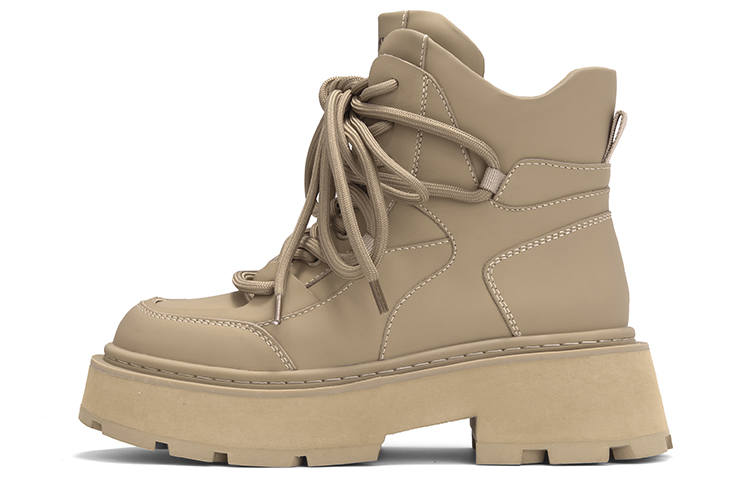 VMe Cow Leather Short Combat Boots 6.5cm Women's