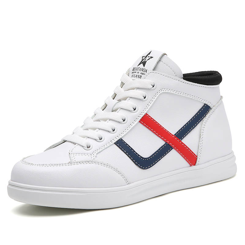 Reivantix Reivanti Cow Split Leather Skateboard Shoes Women's White Blue