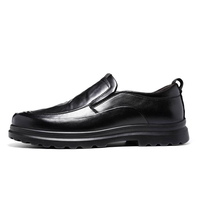 CARTELO Cow Split Leather Casual Shoes Men's Black