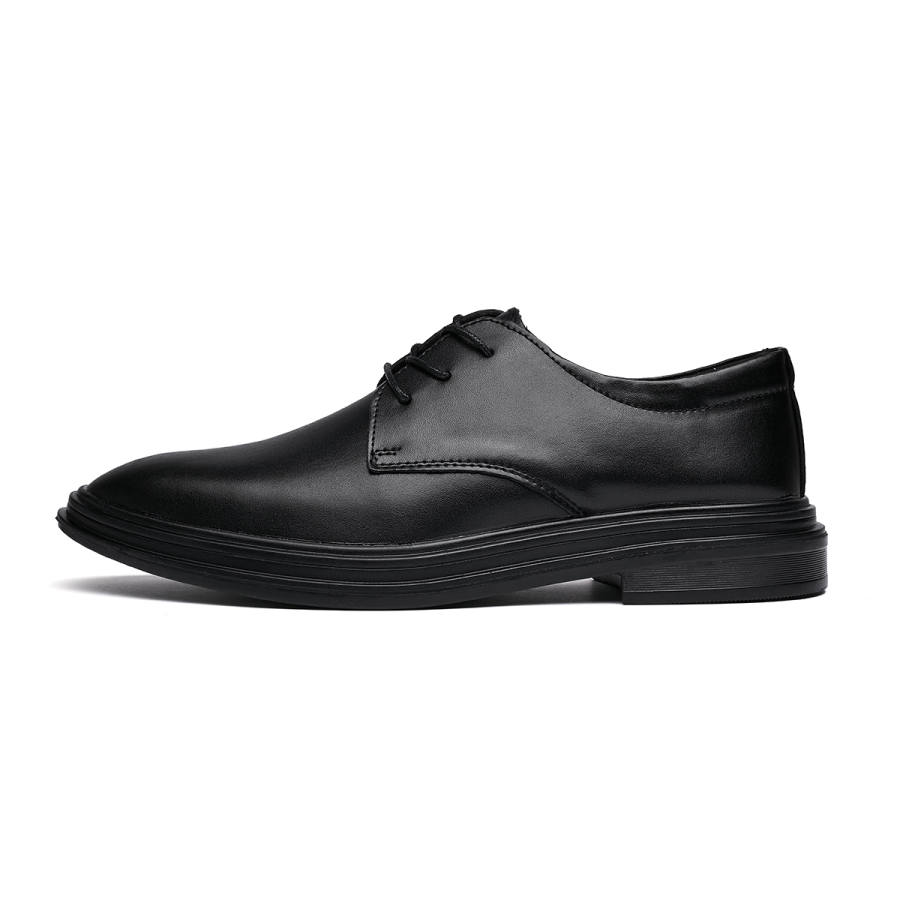 PINYI Cow Split Leather Casual Shoes Men's Black