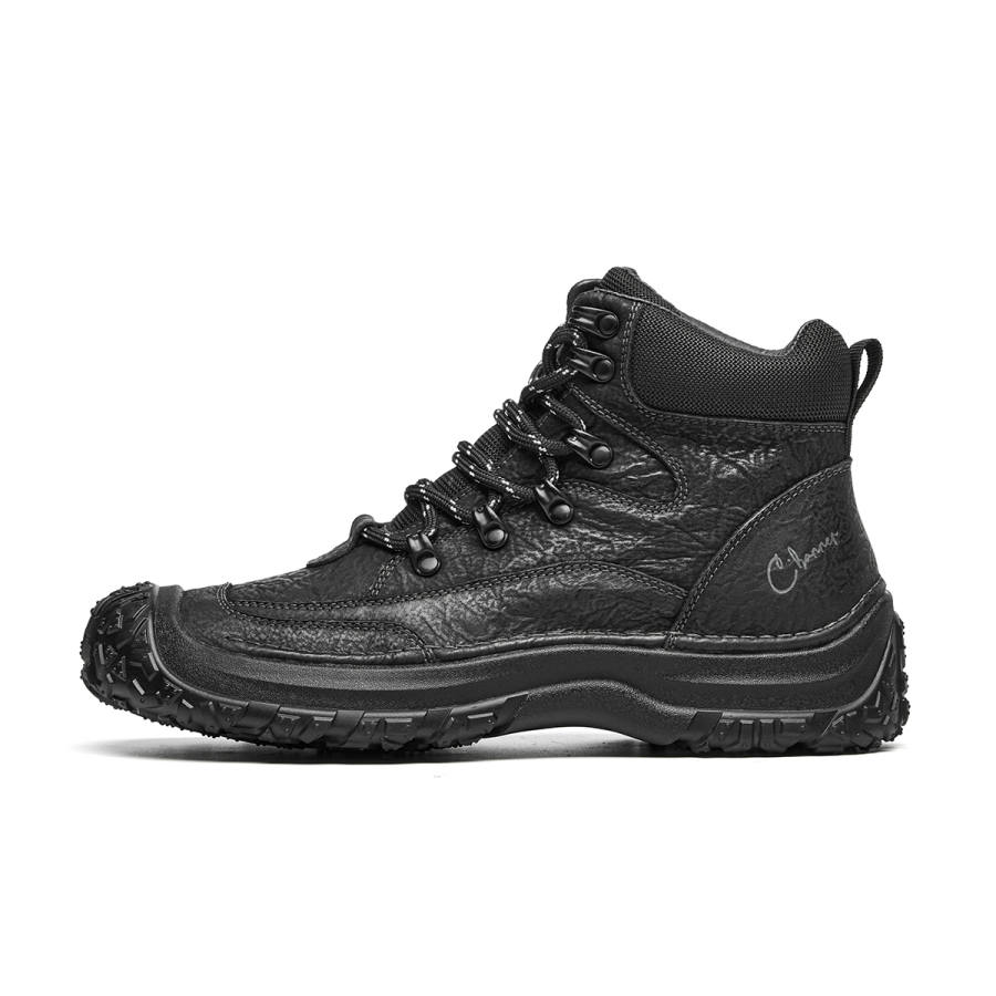 C°BANNER Cow Leather High top Casual Shoes Men's Black