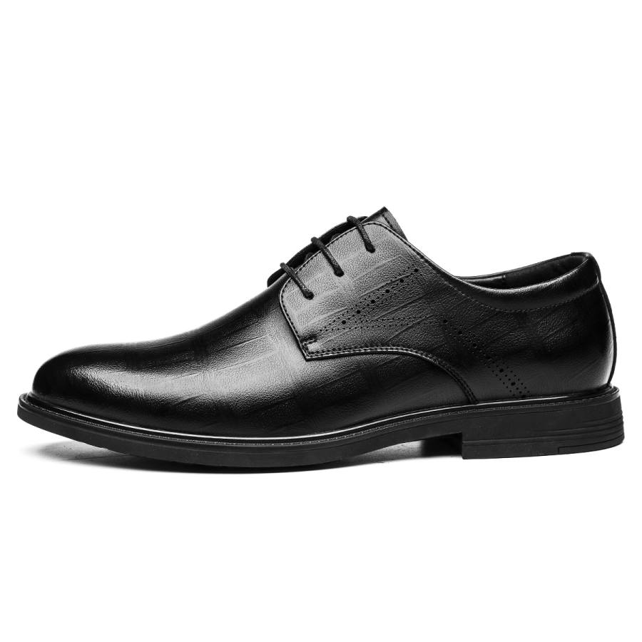 CHINT CHINT Cow Split Leather Dress Shoes Men's Black