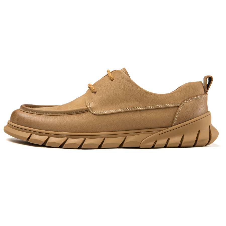 AOKANG Fashion Versatile Walking Shoes, Abrasion Resistant Slip on Unlined Shoes Casual Leather Shoes Men's Brown