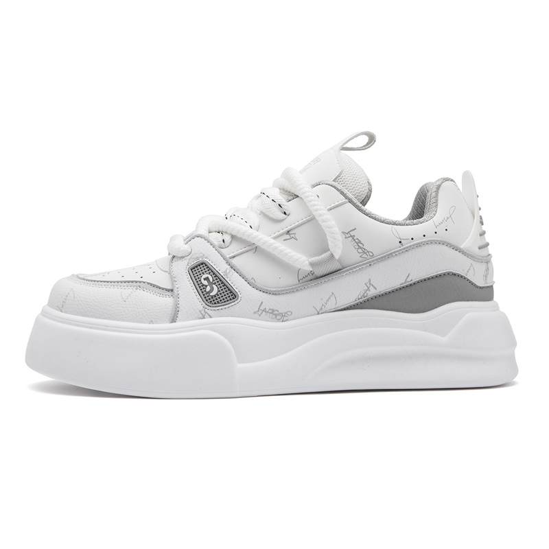 JOSINY Slip Resistant, Abrasion Resistant, Lightweight, Breathable Low top Skateboard Shoes Men's White