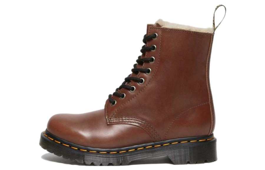 Dr.Martens Dr. Martens 1460 Serena Faux Fur Lined Leather Lace Up Boots 'Tan' Women's