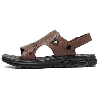 Spider King Cow Leather Beach Sandals Men's Brown