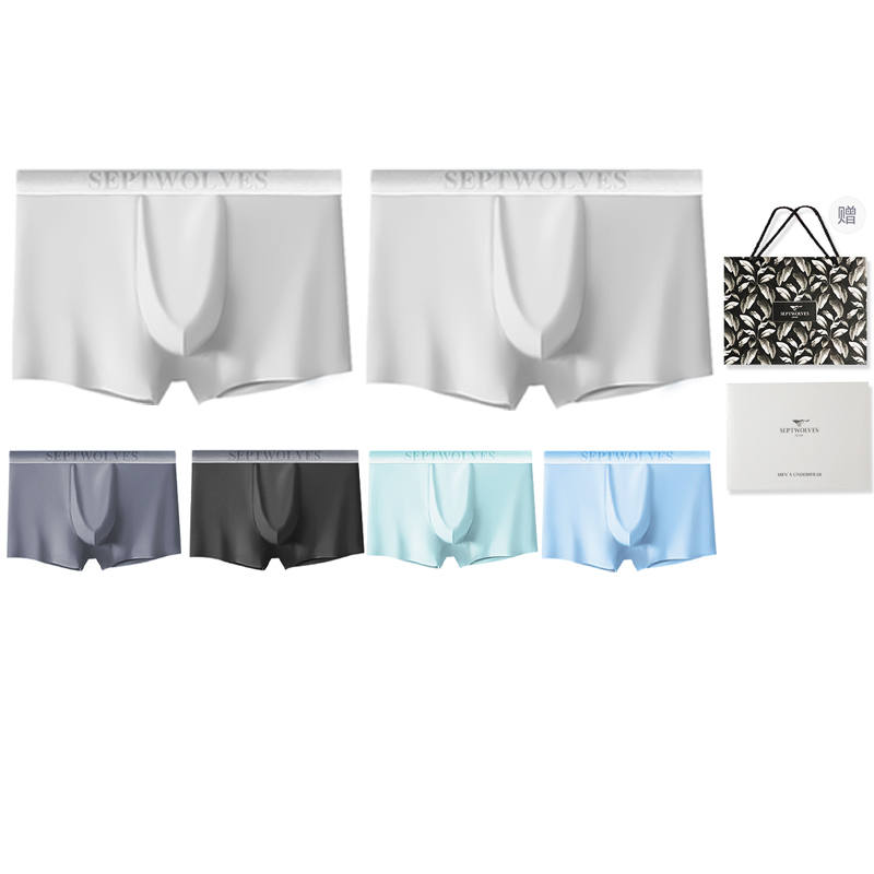 SEPTWOLVES Underpants Men's 6 Piece Gift Box Set+Free Shopping Bag