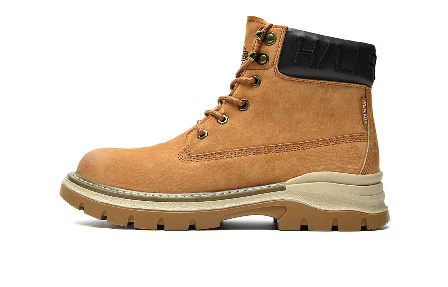 HLA Top Grain Pig Leather Short Outdoor Boots 4.5cm Men's