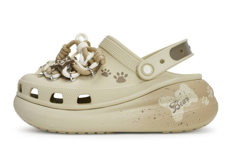 Crocs Crush Clog REGO Hot Dogs, Bear Honey Pot Clogs Unisex Bone White Brown