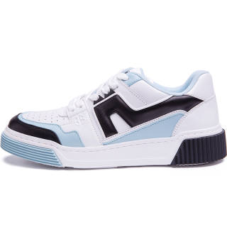 BLOCCO5 Cow Leather Low top Skateboard Shoes Unisex Blue White