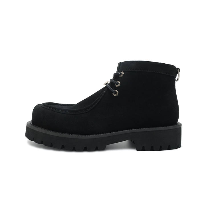 TERRA INCOGNITA Cow Suede Short Combat Boots Unisex