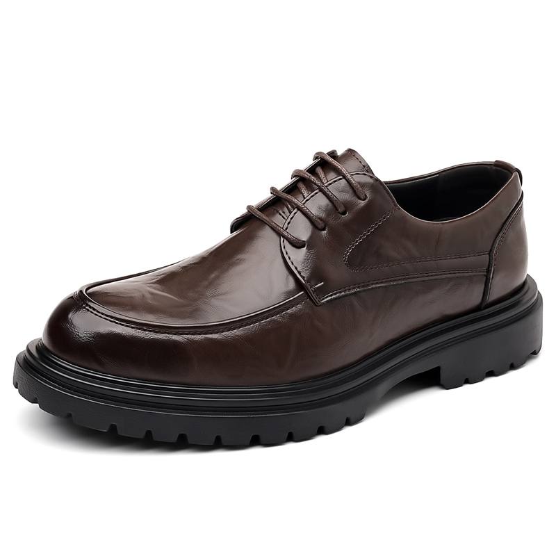 CALIFBULL Casual Leather Shoes Men's Low Top Black/Brown