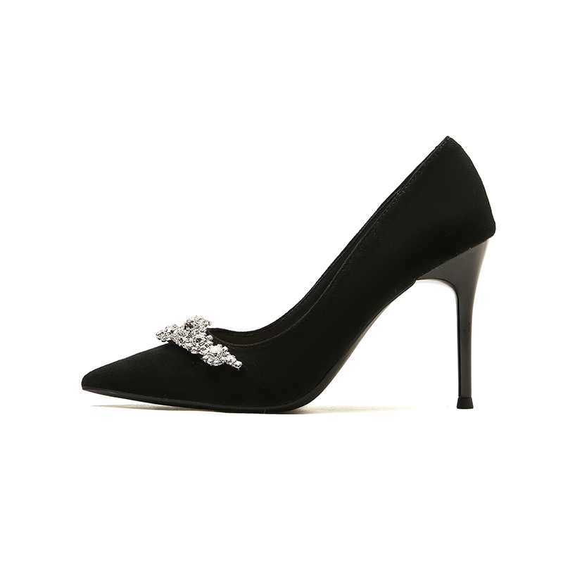 QITUMAUL Suede Slim Heel High Heels Women's