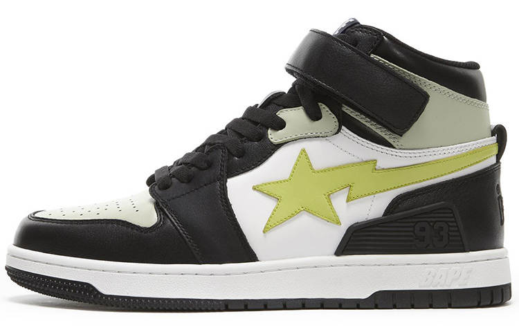 A BATHING APE BAPE A BATHING APE Block Sta Hi Black Lime