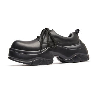 JIDONGRENKOU Cow Split Leather Casual Shoes Men's Black