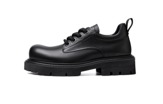 TUATARA Top Grain Cow Leather Casual Leather Shoes Unisex Black