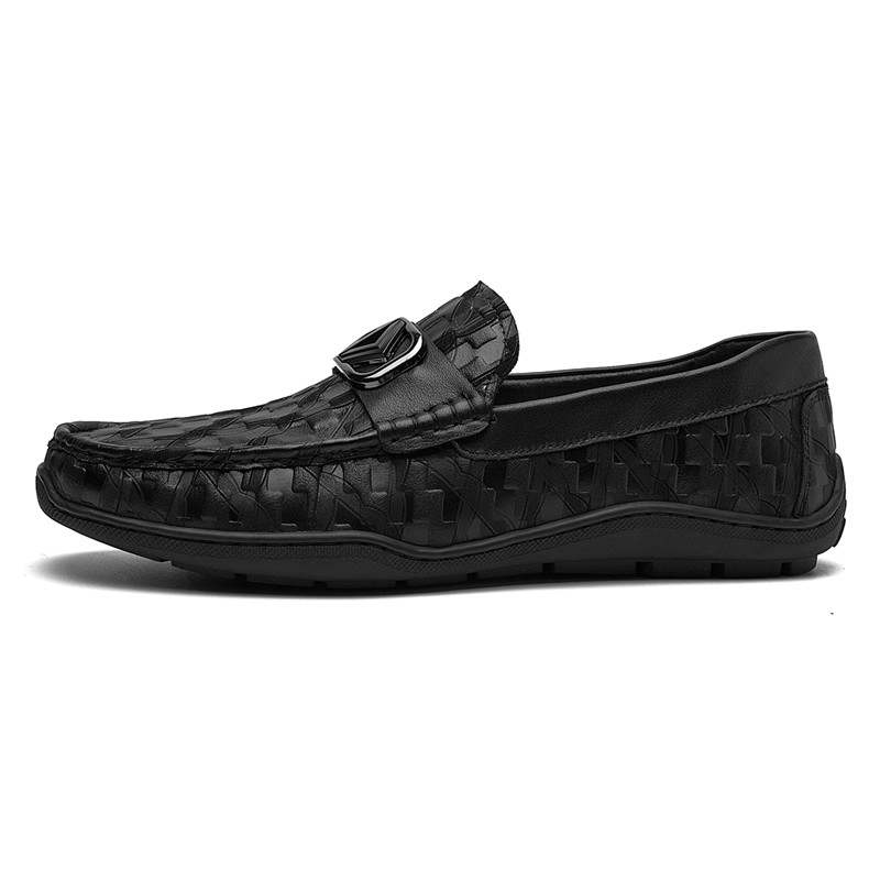 SEPTWOLVES Top Grain Cow Leather Men's Casual Shoes Men's Black