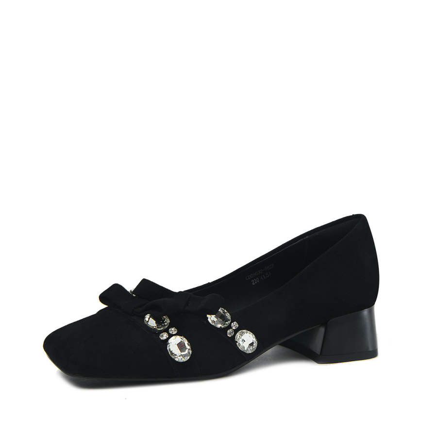CAMEIDO Chunky Heel High Heels 4cm Women's Black