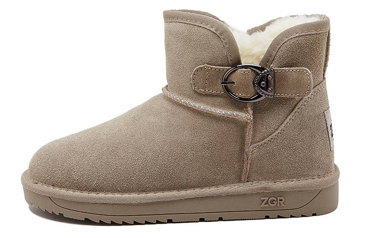 ZGR Cow Split Leather Thermal Short Snow Boots Women's
