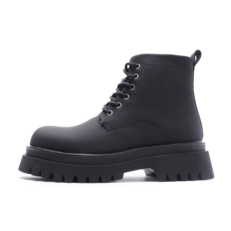 V ZERO FIVE V ZERO FIVE Microfiber Leather Short Combat Boots 4cm Men's Black