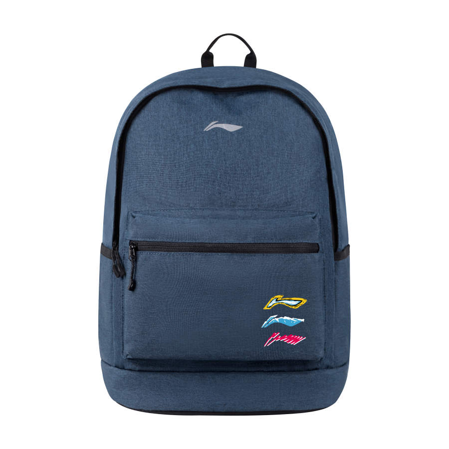 Li-Ning Li Ning Polyester Backpack Regular Unisex Blue Three Line Logo