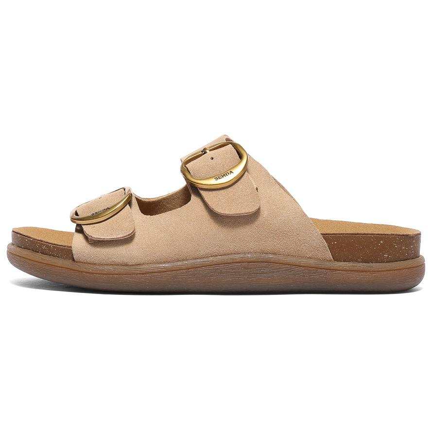 Senda Leather Patchwork Slip Resistant Slide Slippers Women's