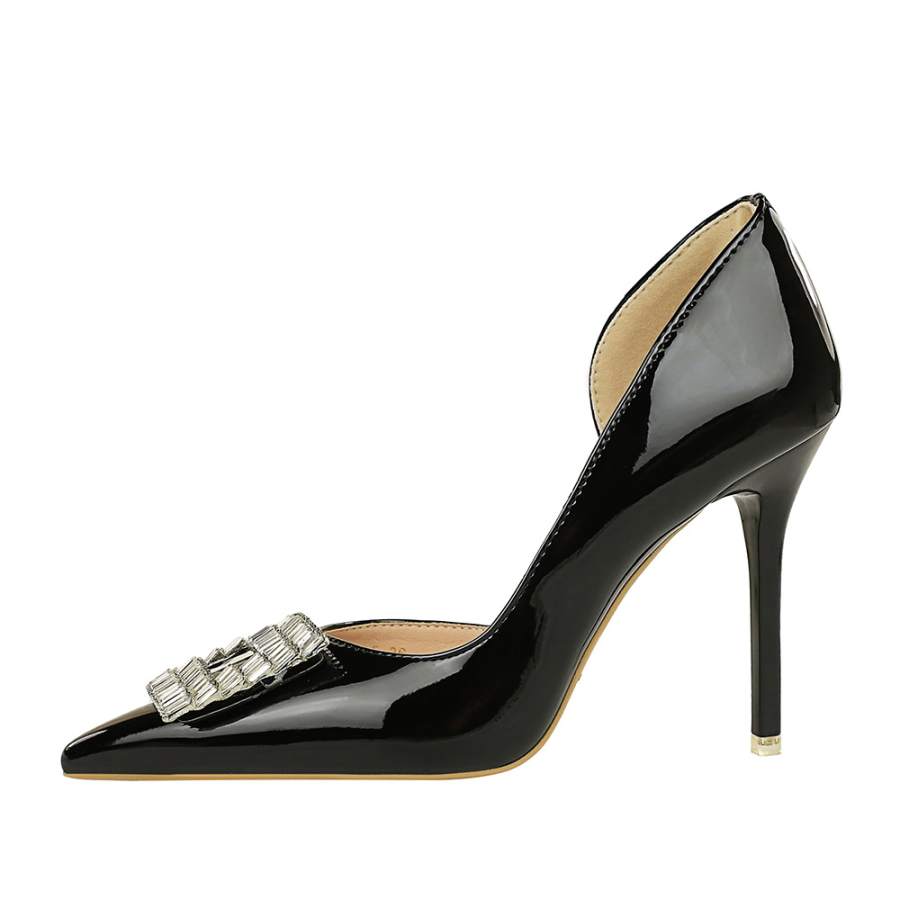 QITUMAUL Patent Leather Slim Heel High Heels Women's