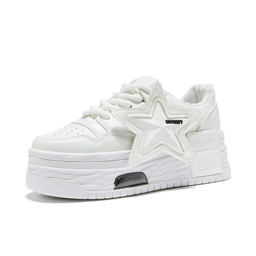 YIYA Synthetic Leather Height Increasing Balance Support Lightweight Breathable Low top Skateboard Shoes Women's