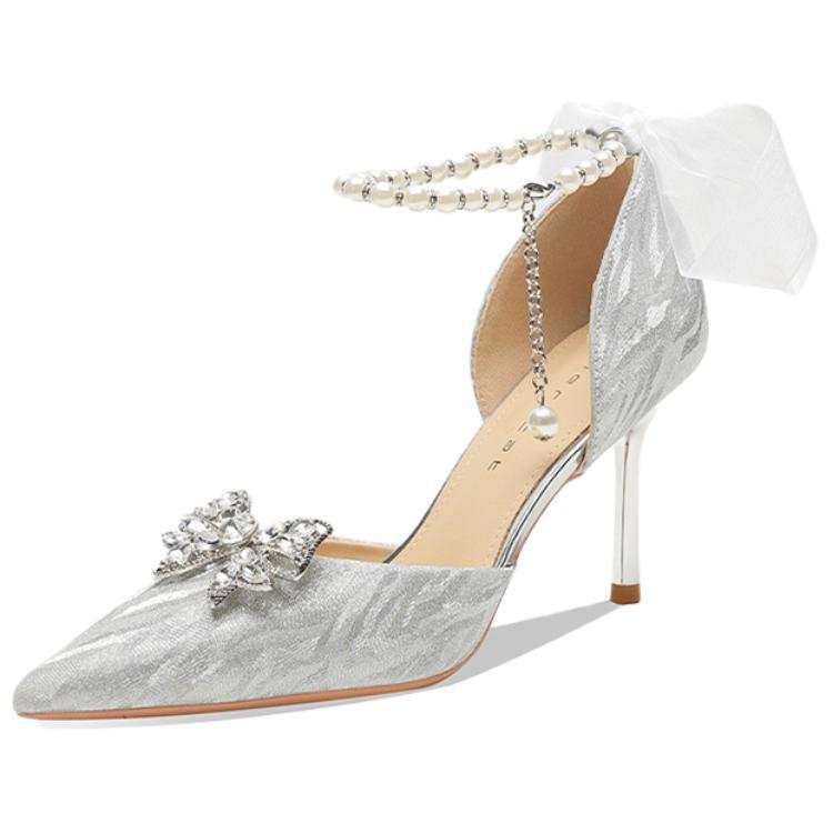 Ainer-cat Ainer cat Slim Heel High Heels 8cm Women's Silver
