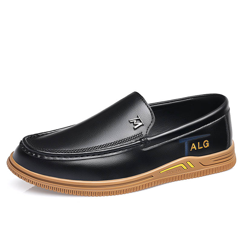 CITONGXIANSHENG Cow Split Leather Casual Shoes Men's Black