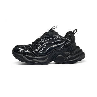 TOFAVE Mesh Low top Chunky Sneakers Unisex Bright Black