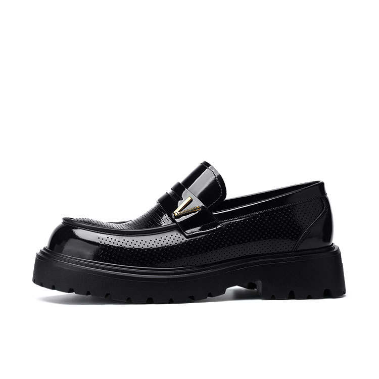 U7 Top Grain Cow Leather Casual Shoes Men's Black