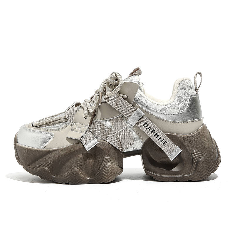 DAPHNE Synthetic Leather Abrasion Resistant Low top Chunky Sneakers Women's
