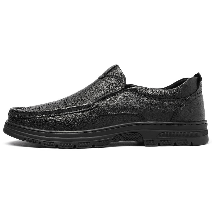 Mulinsen Top Grain Cow Leather Casual Shoes Men's Black