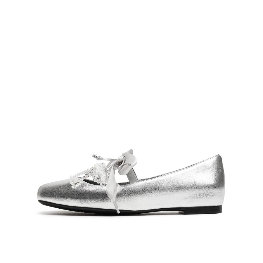 Joypeace Gummies Ballet Sheepskin Flat Mary Jane Shoes 1CM Women's