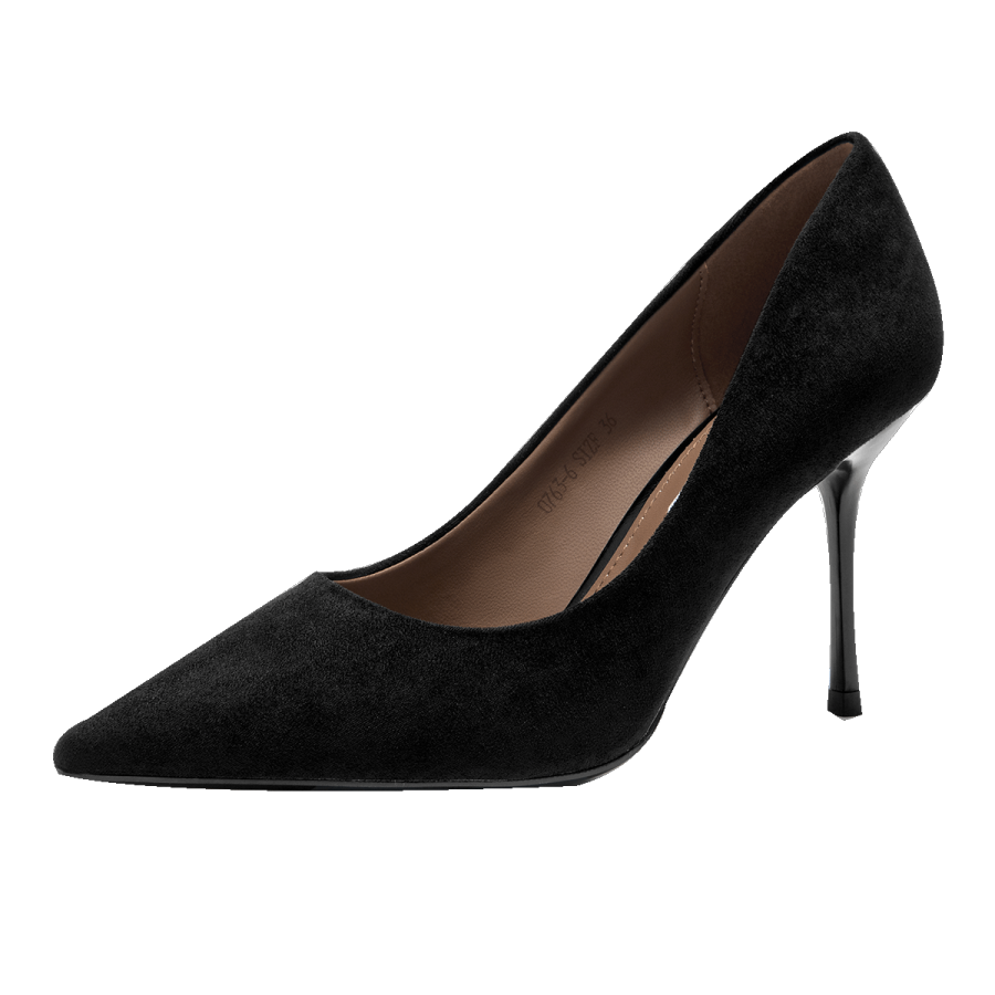 GUDIANFENGDU Slim Heel High Heels 9cm Women's Black