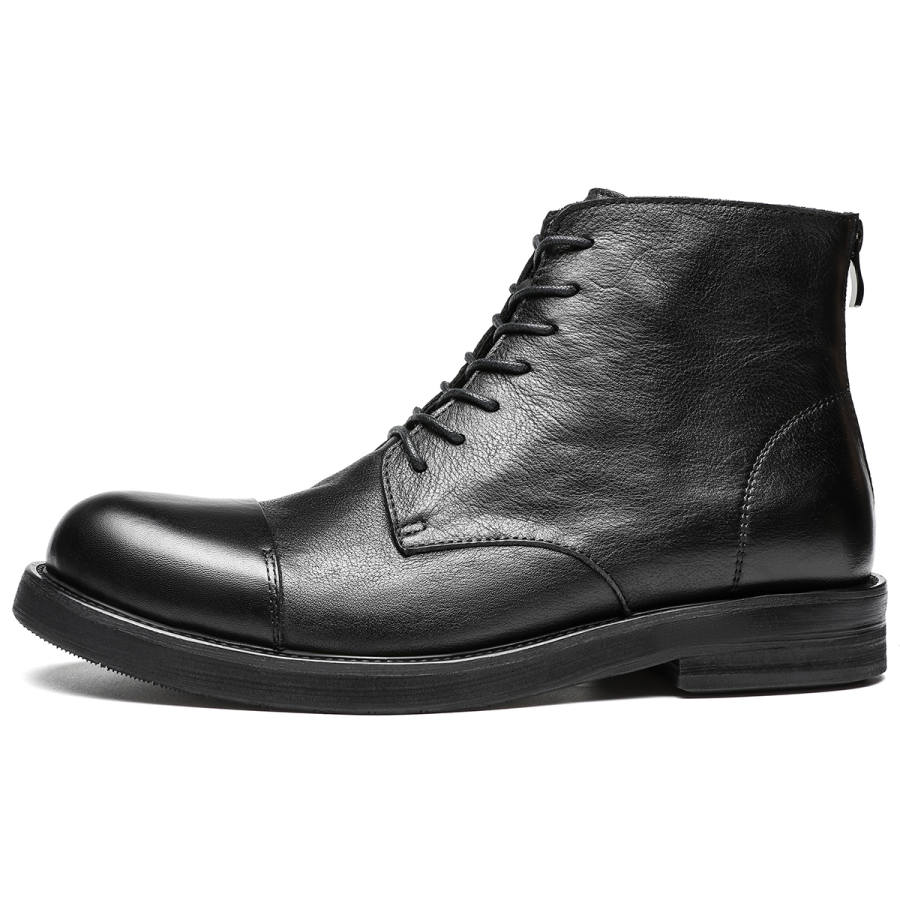 DIENGRLEY British Style Premium Workwear Trendy Top Grain Cow Leather Short Combat Boots Men's