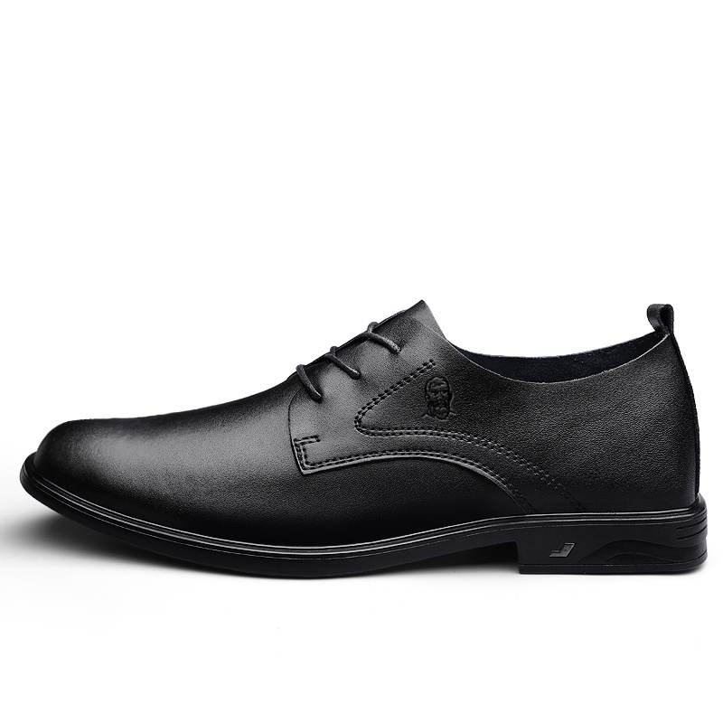 LAORENTOU Top Grain Cow Leather Men's Casual Shoes Men's Black