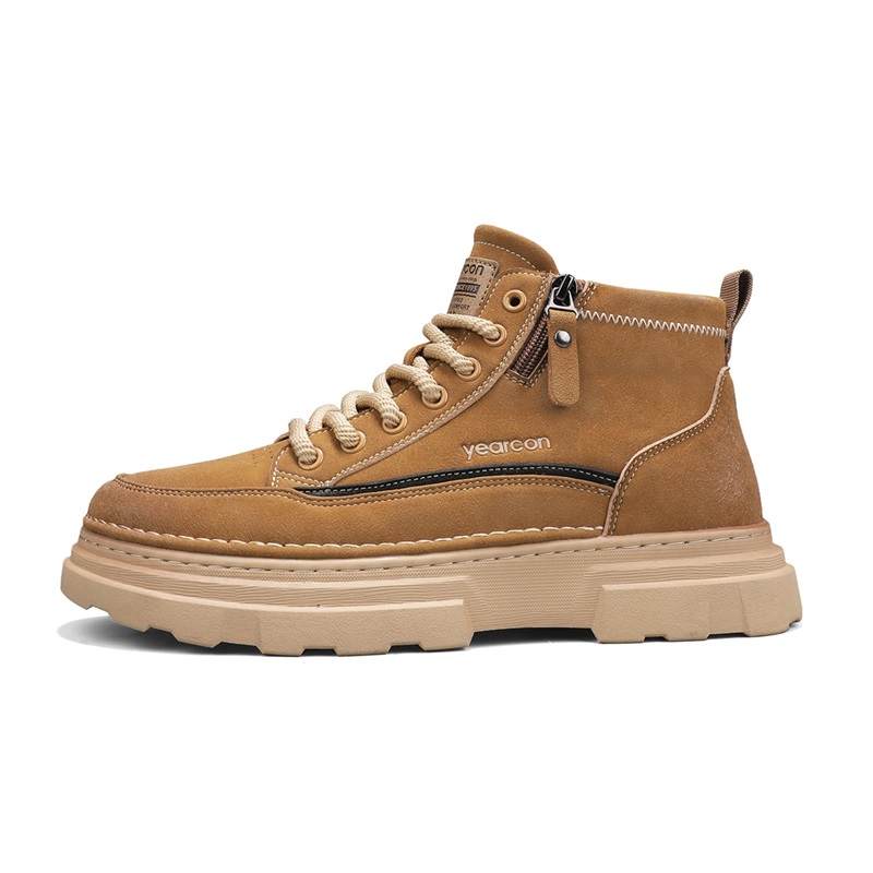 YEARCON YEARCON Synthetic Leather Mid top Fall British Style Vintage Men's