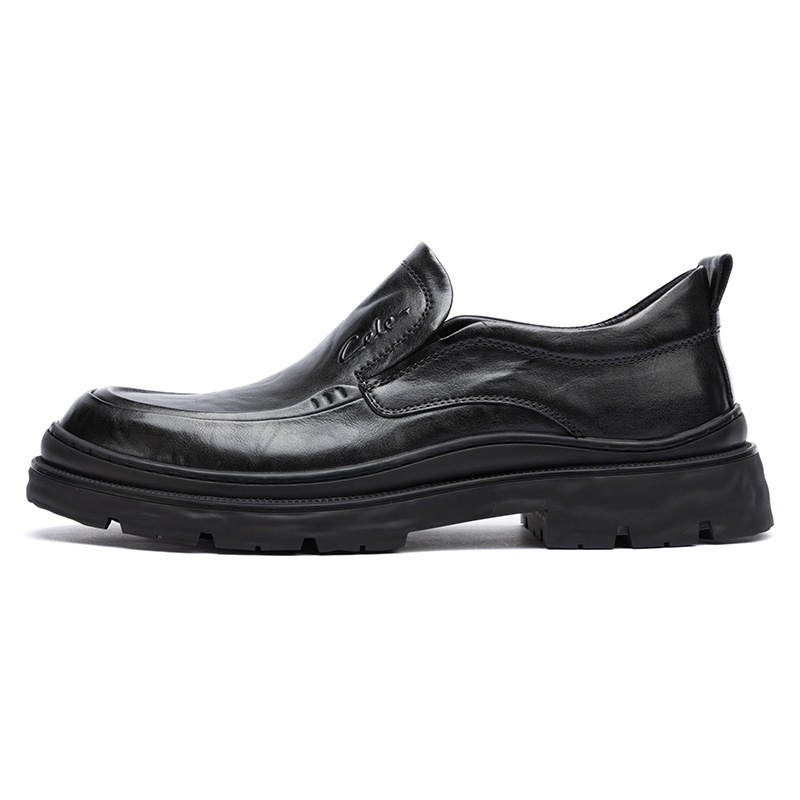 CELE Casual Leather Shoes Men's Low Top Black
