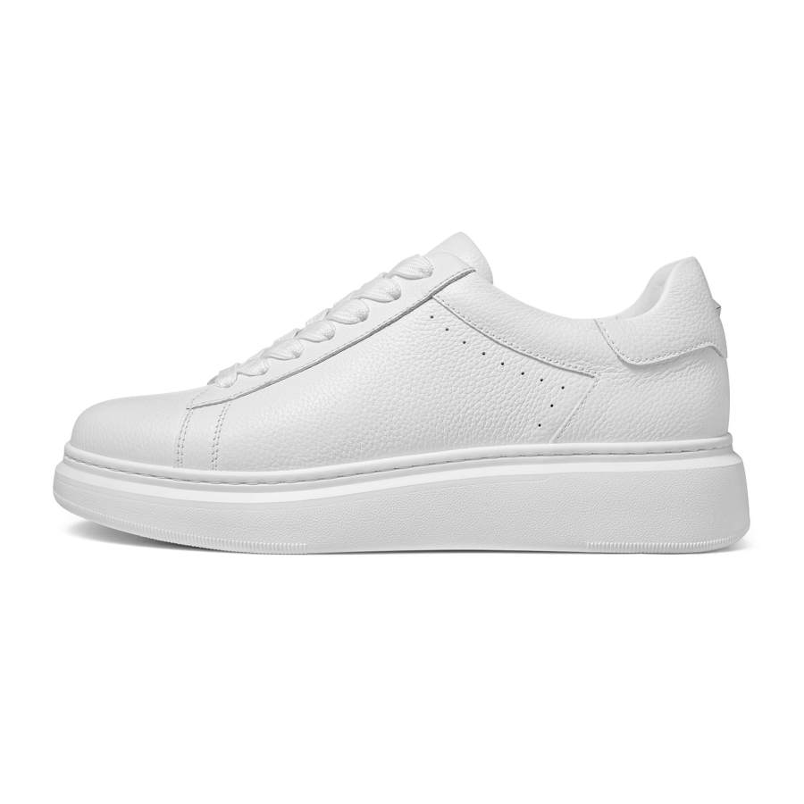 THOM WILLS Vintage Casual White Sneakers Low top Skateboard Shoes Men's White