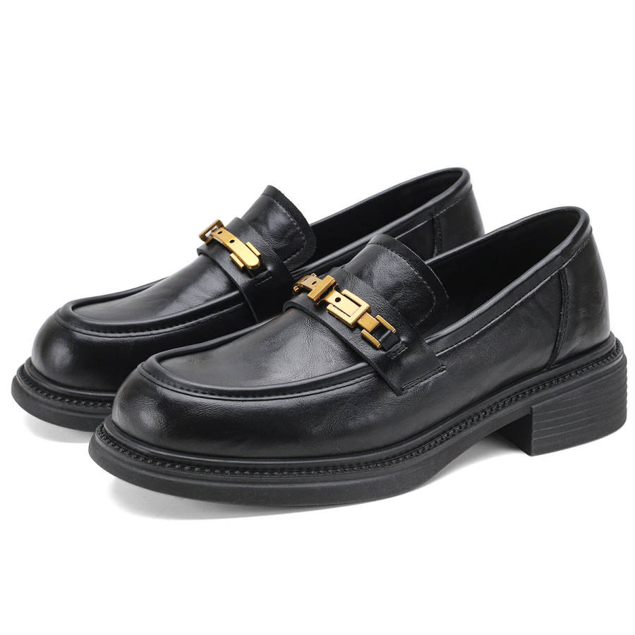 D:FUSE SCANDINAVIA D FUSE SCANDINAVIA Cow Split Leather Loafers Women's Black