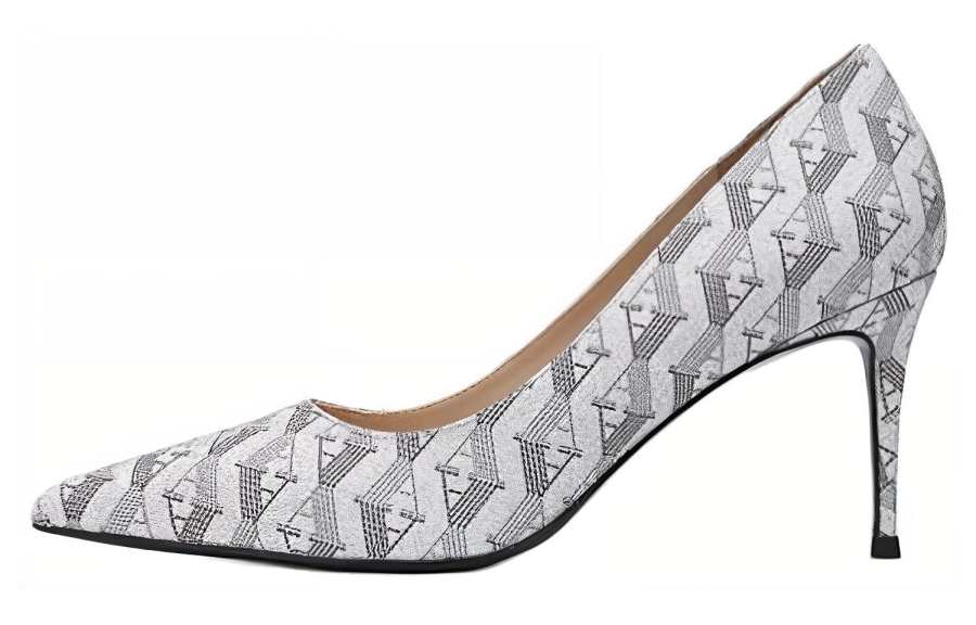 AQUASCUTUM Leather Slim Heel High Heels 6CM Women's Silver
