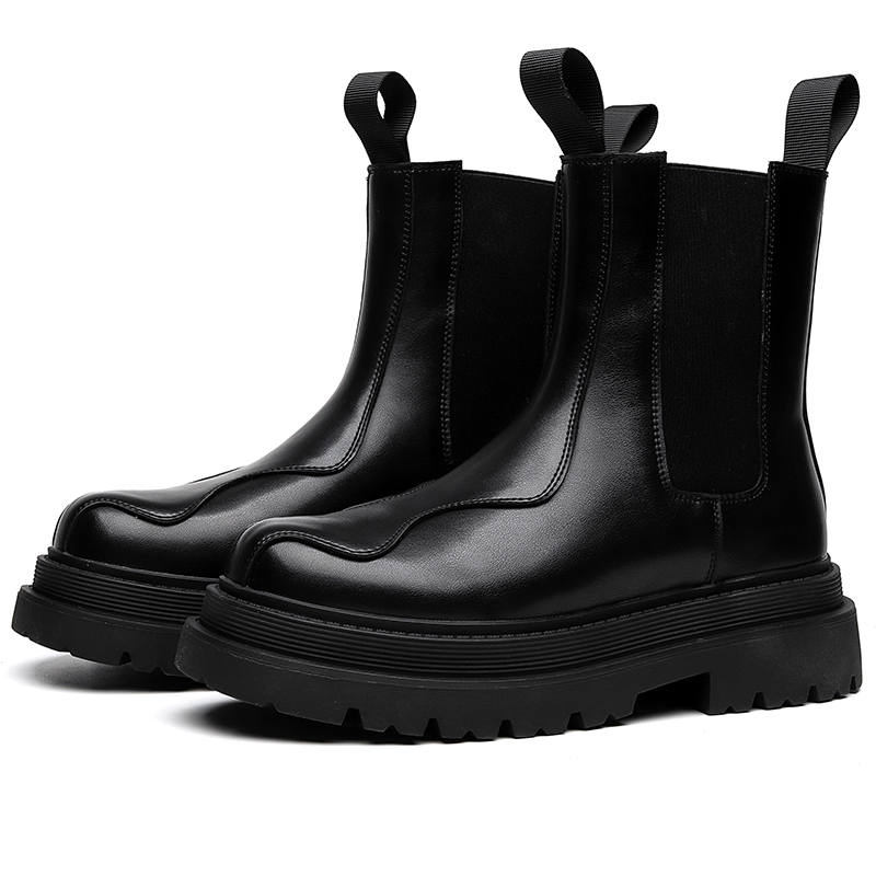 CHILANG CHILANG Microfiber Leather Chelsea Boots Men's Black