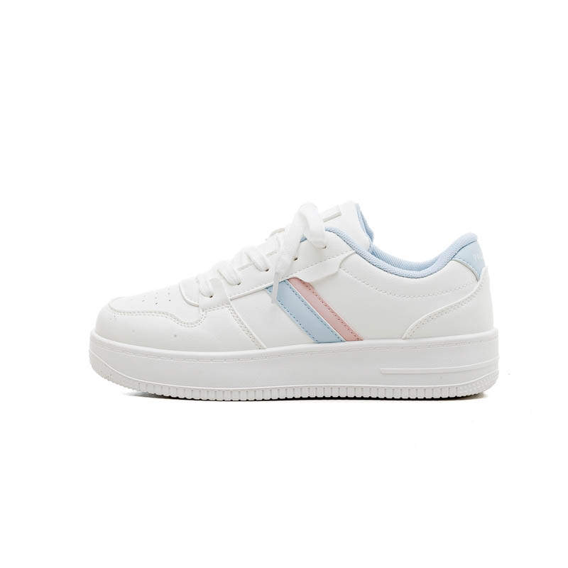 PAUL FRANK Abrasion Resistant Coverage Slip Resistant Lightweight Breathable Low top Skateboard Shoes Women's Blue Pink