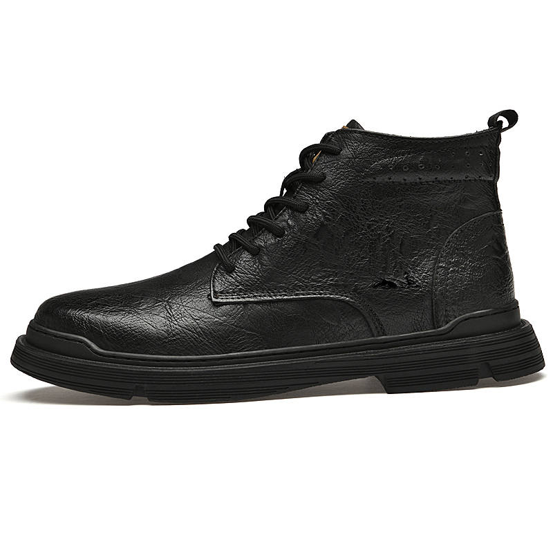 YINGLUNQISHI Cow Leather Ankle Boots Men's