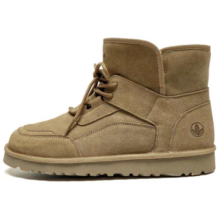 LEAVELAND Cow Split Leather British Vintage Comfortable Fleece Lined Short Snow Boots Men's
