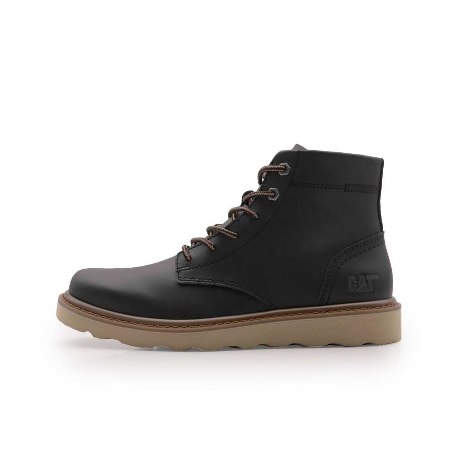 CAT Cow Split Leather Abrasion Resistant Slip Resistant Short Outdoor Boots Men's Black