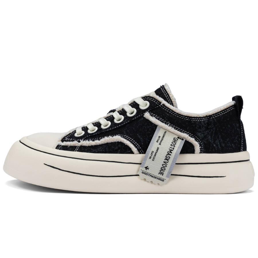 Ghost Mask Denim Lightweight And Breathable Low top Skateboard Shoes Men's