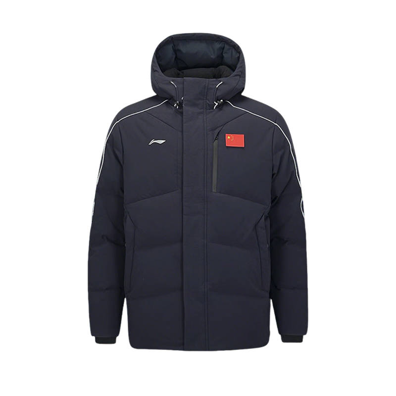 Li-Ning Li Ning Winter Down Jacket Casual Short Hooded Women's Deep Blue